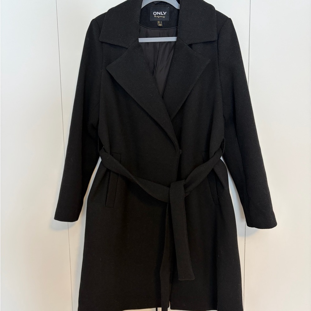 ONLY Women's Elegant Black Trench Coat